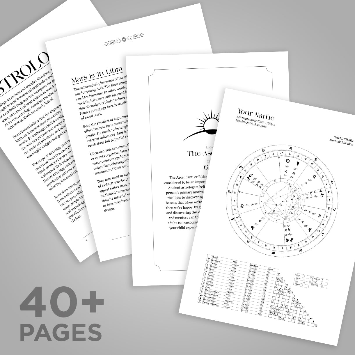 Custom Baby & Child Astrology Birth Chart Book – Unique Star Map and Horoscope Analysis