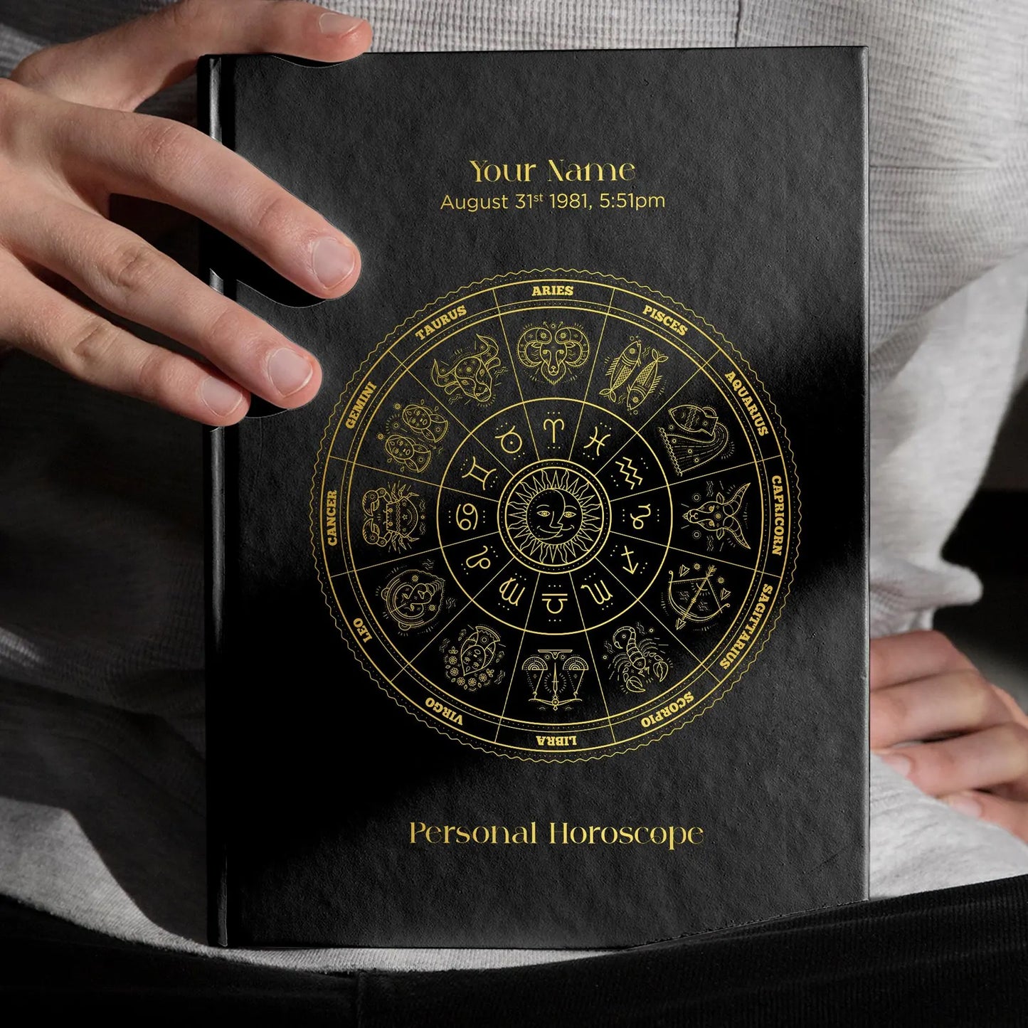 Birth Chart Custom Astrology Reading Personalised Black Cover Hardback Book