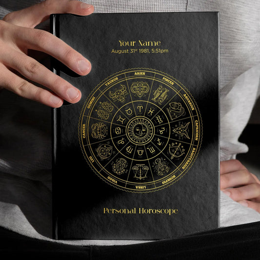 Birth Chart Custom Astrology Reading Personalised Black Cover Hardback Book