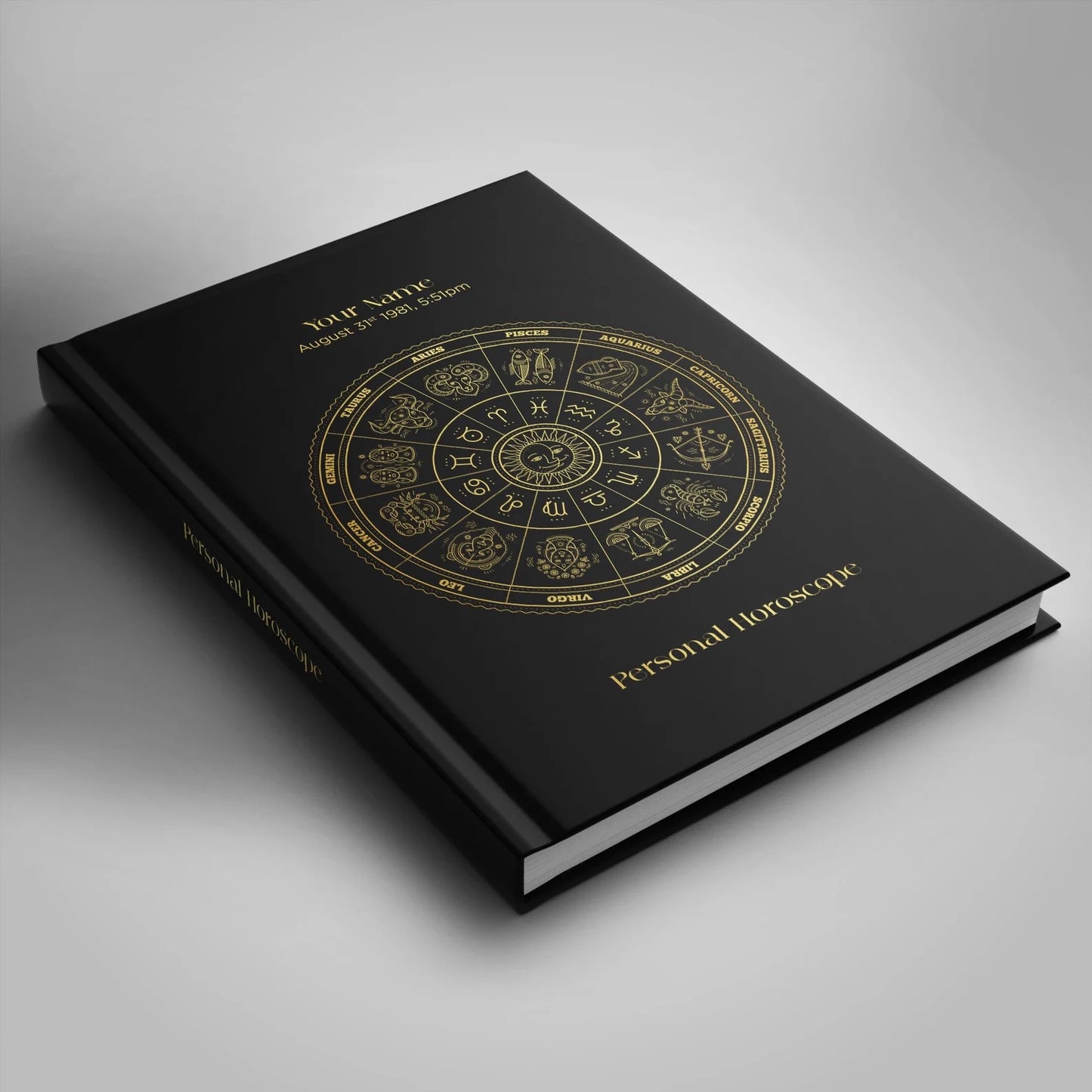 Birth Chart Custom Astrology Reading Personalised Black Cover Hardback Book