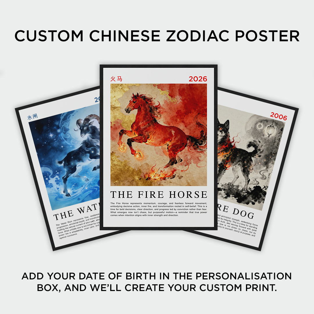 Personalised Chinese Zodiac Poster | Custom Chinese Astrology Print